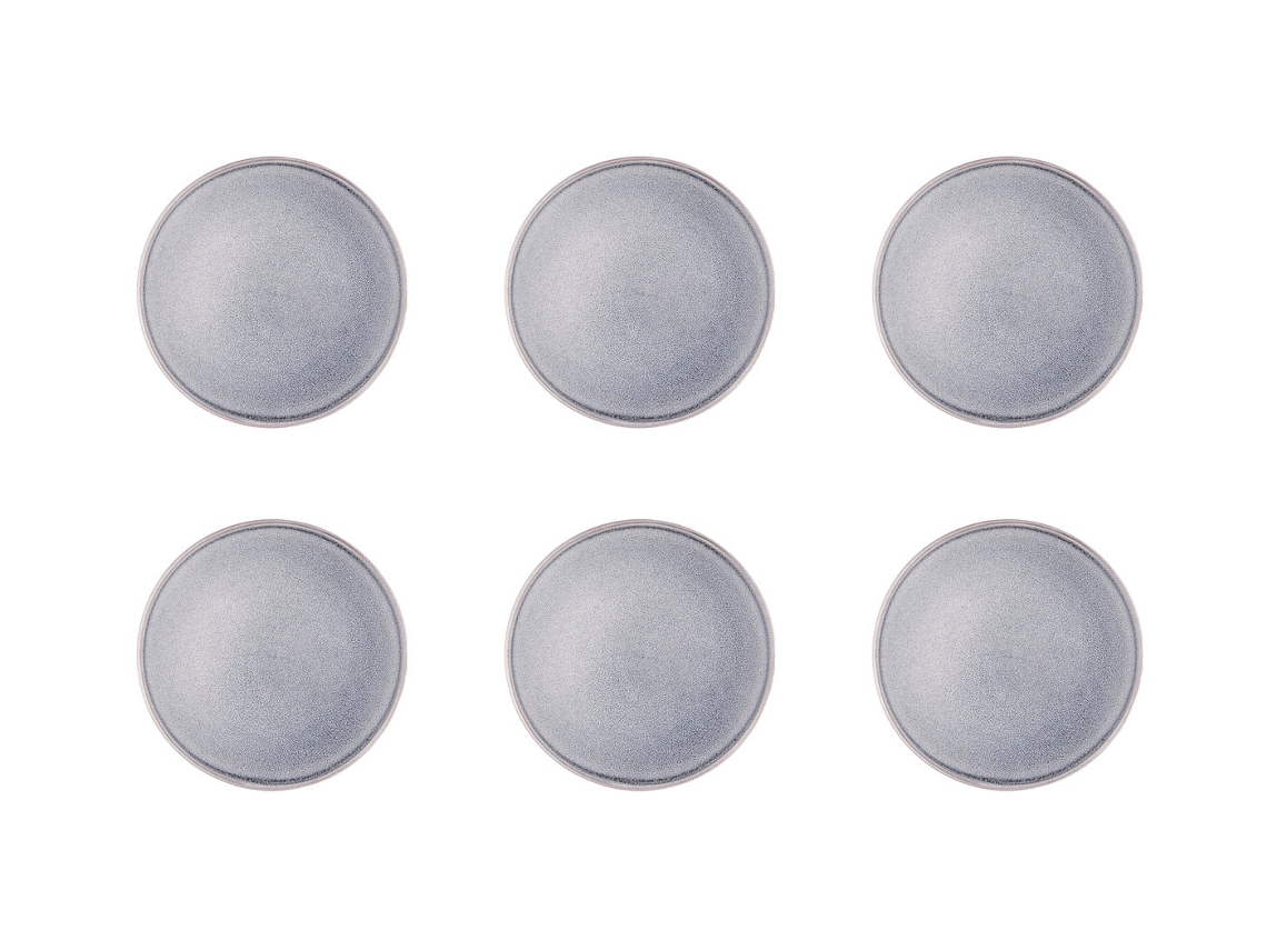 Plato de piedra Ø19cm 6 piezas Gris Luna Bjorn