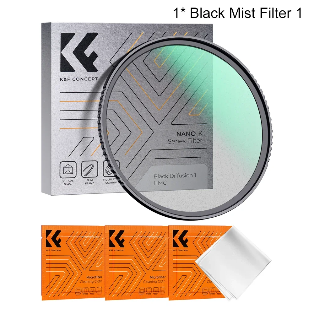 Filtro de niebla negra de 1,72 mm, difusor multicapa, para objetivos Nikon DSLR