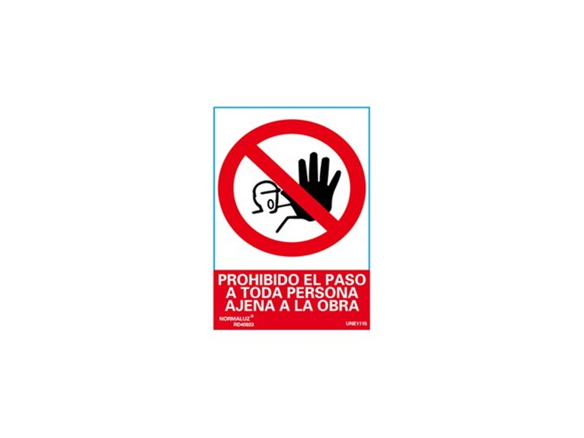 Placa Prohibiendo Paso De Personas No Pertenecientes Al Canteiro De Obras 210x290 Rd40023 Normaluz