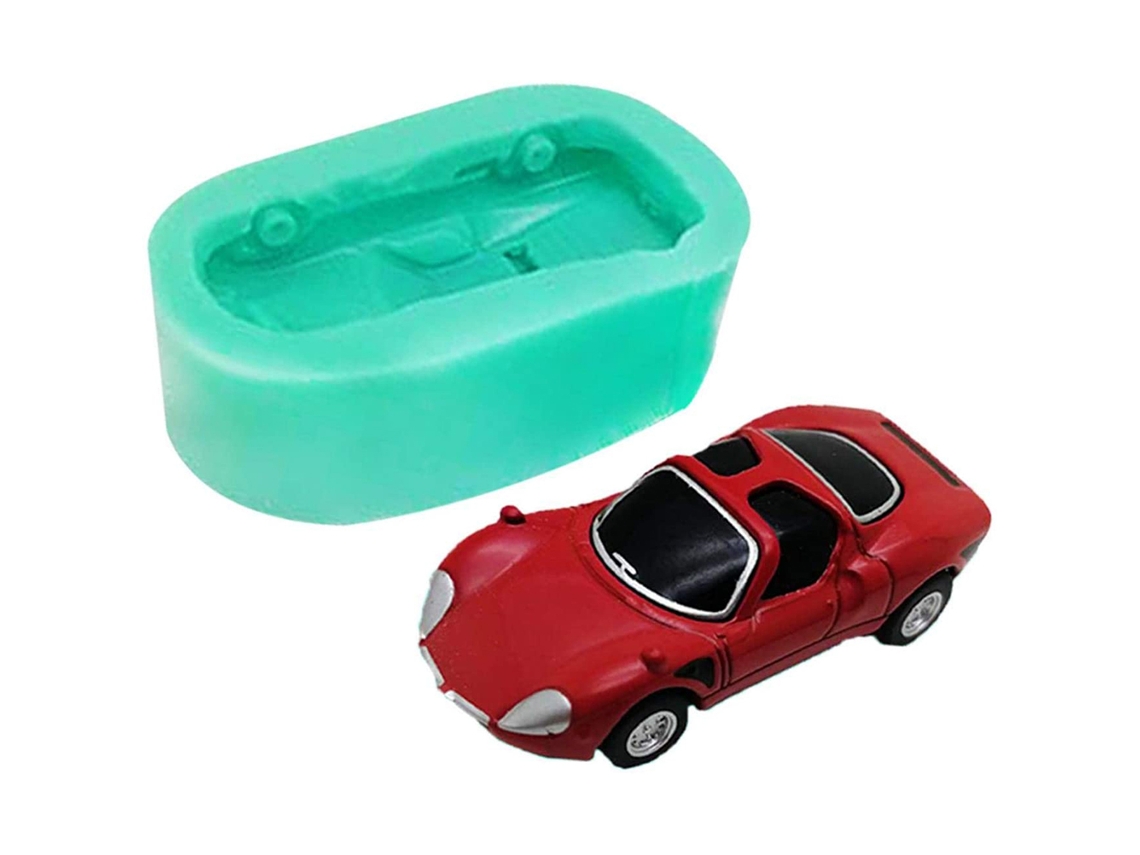 Molde De Silicona Con Forma De Coche De Carreras Para Pasteles, Chocolate, Pudín, Jabón Y Velas Caseras.