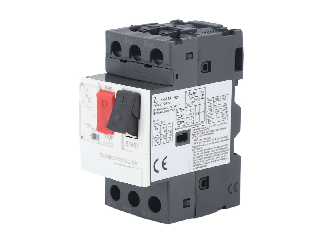 Disyuntor De Motor Con Protección Contra Sobrecarga/cortocircuito Ac690v Gv2 Me07c 1.6-2.5a