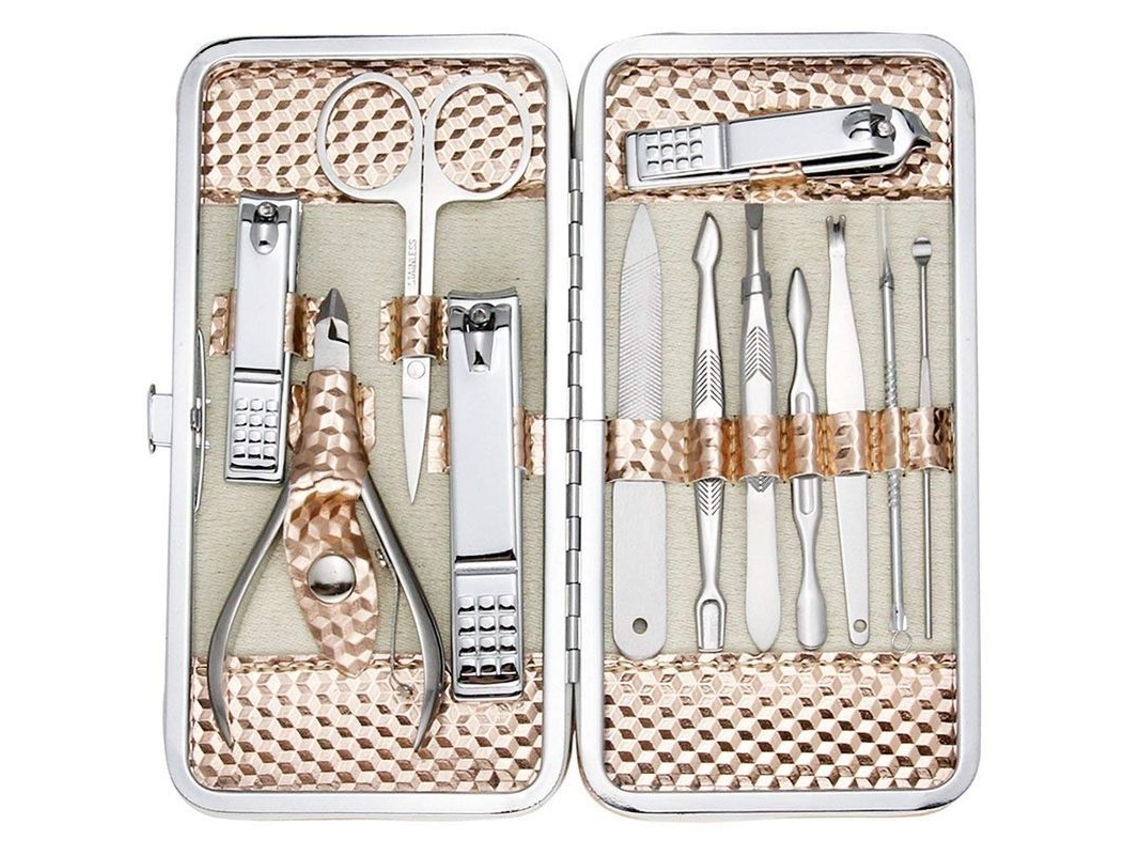 Kit Profesional Para El Cuidado De Las Uñas Con Estuche De Viaje (oro Rosa)