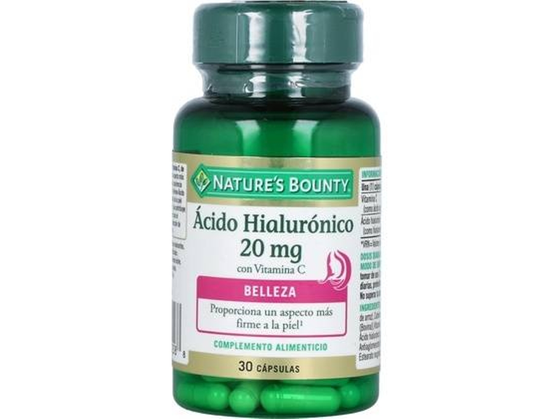 Complemento Alimentar NATURE'S BOUNTY Ácido Hialurónico Com Vitamina C (30 cápsulas de 20mg)