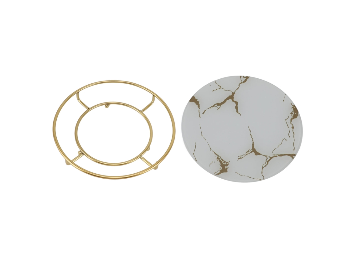 Bandeja Redonda Antideslizante Para Baño, Ideal Para Organizar Cosméticos Y Joyas - Blanca