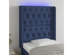 Cabecero Con Led De Tela Azul 83x16x118/128 Cm