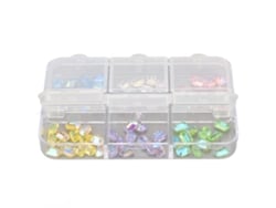 Accesorios para decoración de uñas Rebe, 6 cajas de diamantes de imitación, cristales para uñas DIY, forma octogonal
