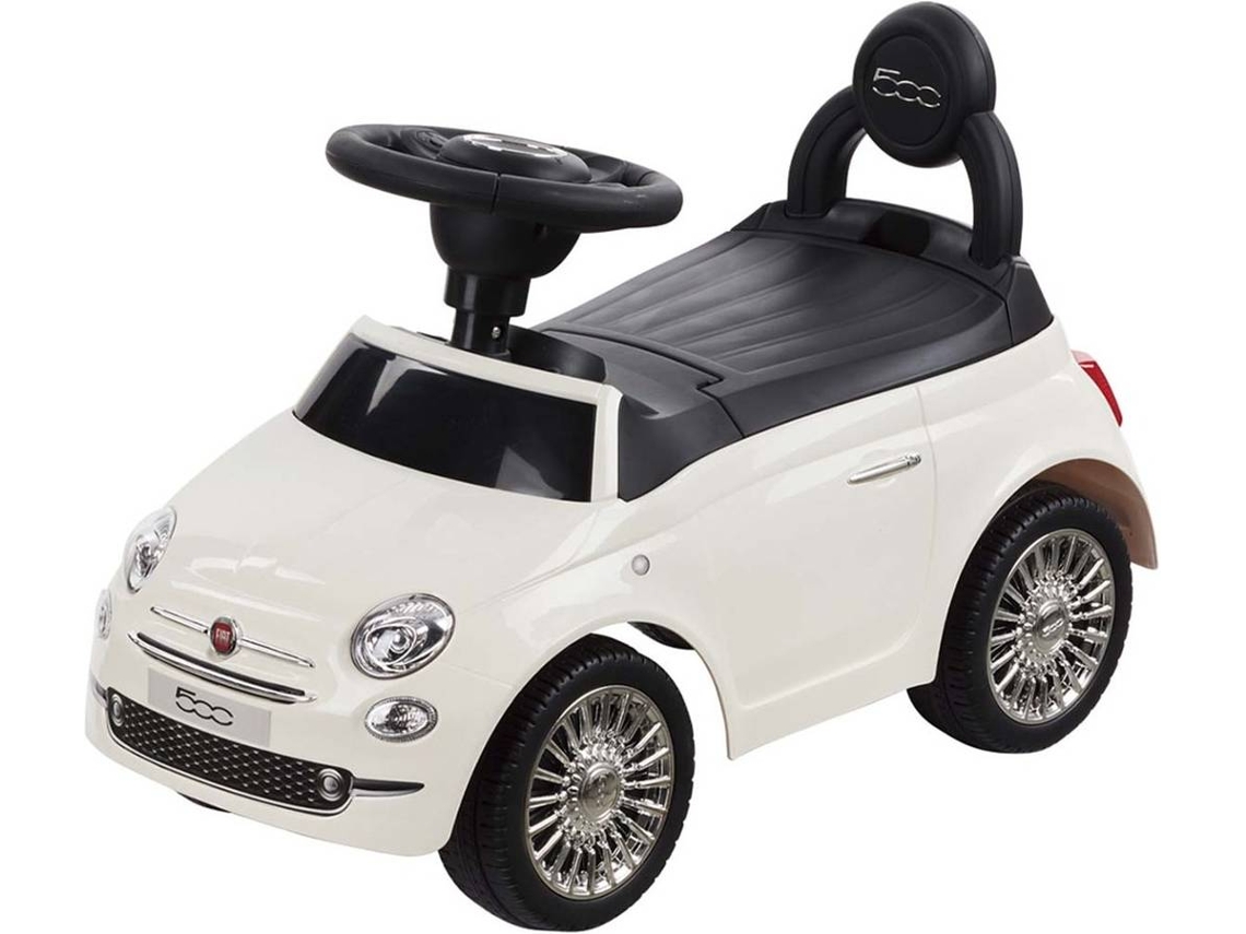 DEVESSPORT Correpasillo Fiat 500 Blanco con maletero, claxon, manilla y sistema antivuelco