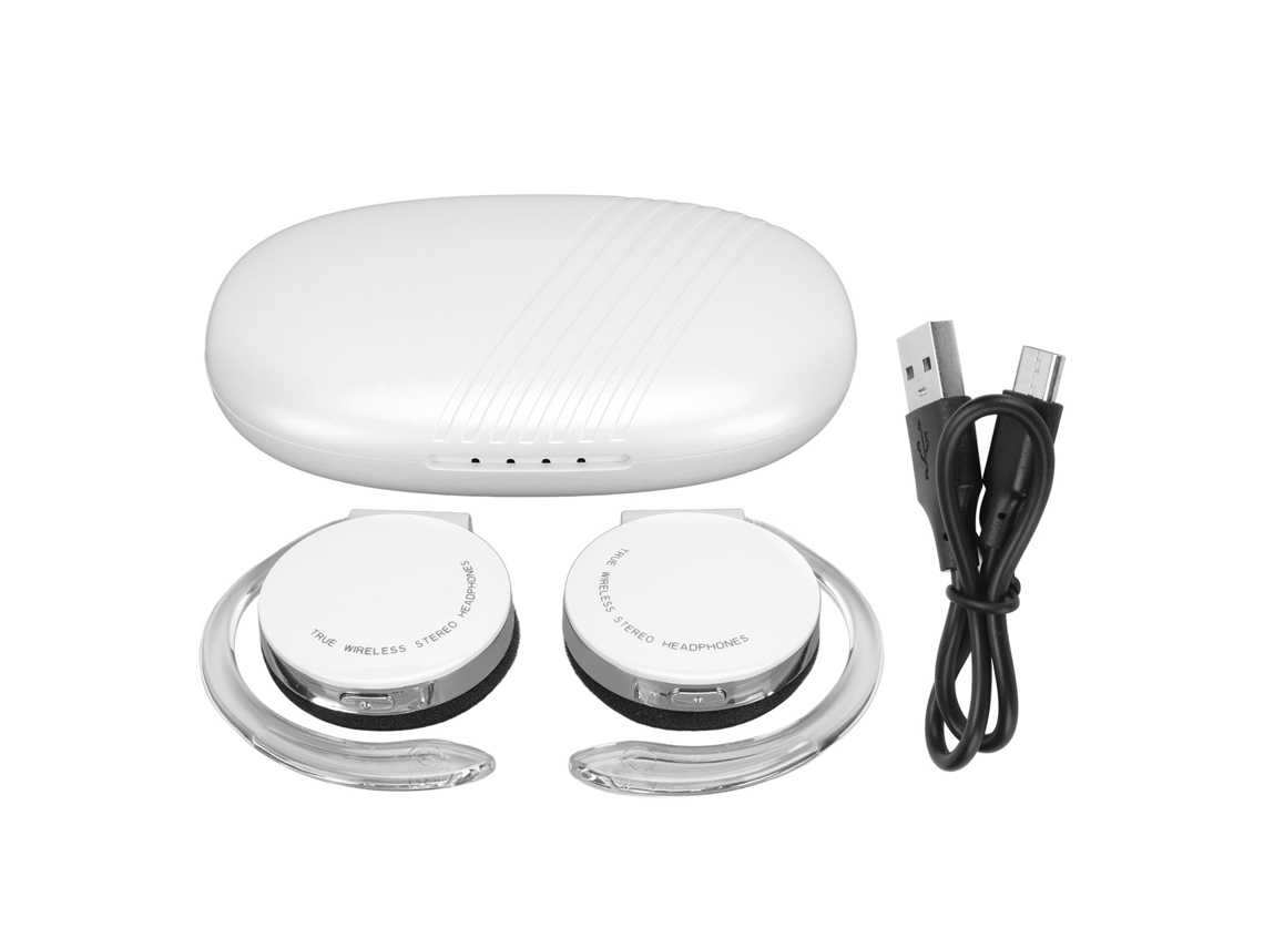 Fones De Ouvido Bluetooth 5.2 Sem Fio Estéreo Ipx5 50h Reprodução Luz Led Com Microfone Branco