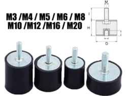 Amortiguador De Goma Antivibración Con Rosca Macho A Hembra M10/m12/m16/m20 (m D60 X H40) 12x37mm