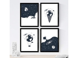Set de 4 Láminas NACNIC Tierra Espacio (A4)