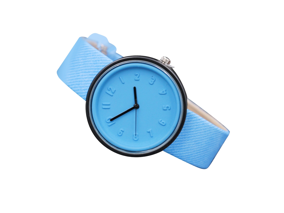 Reloj De Pulsera Para Parejas De Estudiantes Con Correa De Poliuretano Y Movimiento De Cuarzo (azul)