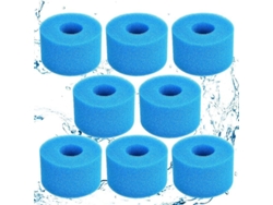 Filtro De Esponja Tipo S1, Cartucho De Espuma Reutilizable Y Lavable Para Piscinas Y Spas (8, Azul)