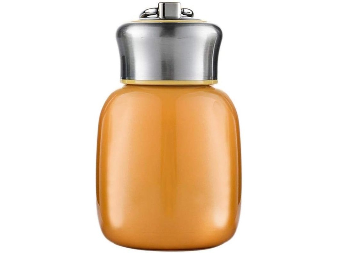 2026da-vaso De Acero Inoxidable Para Vino Con Tapa Y Pajita Doble Pared Color Naranja