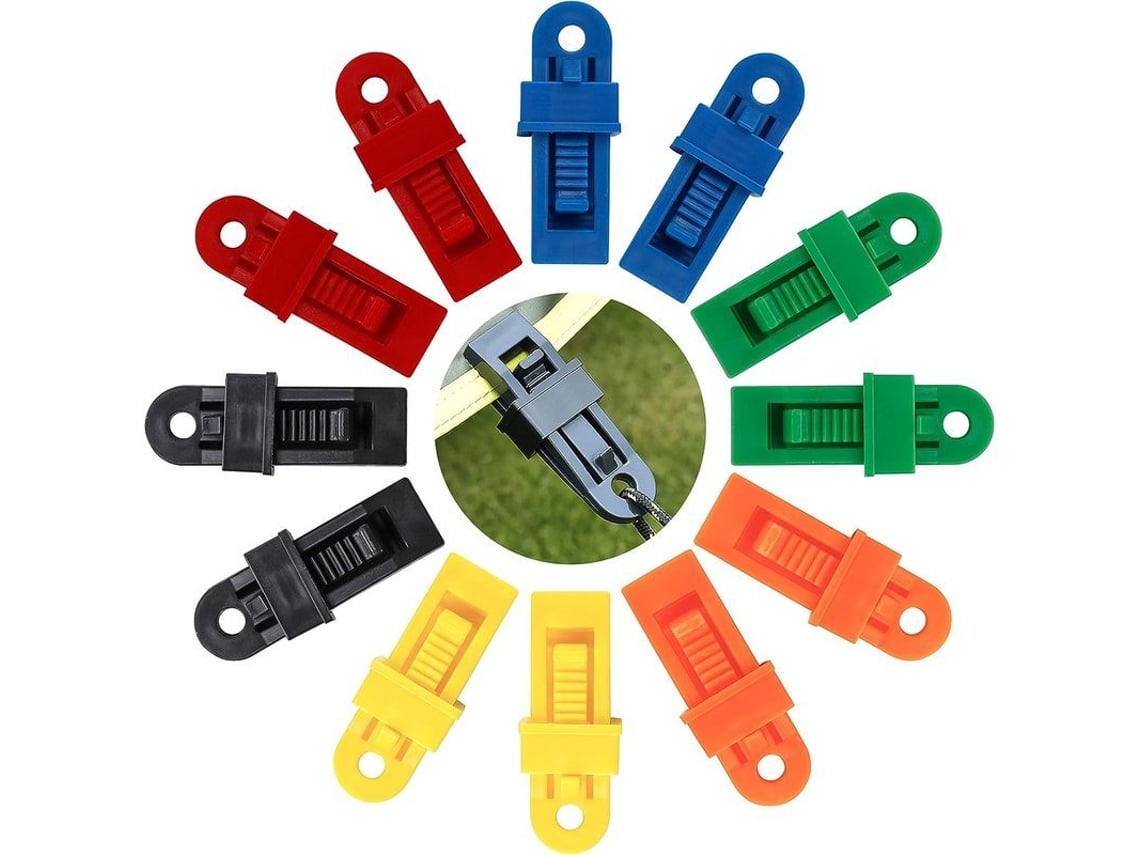 2026-47894-pinzas De Plástico Para Carpas Y Toldos 12 Piezas Multicolor Para Camping Y Excursiones