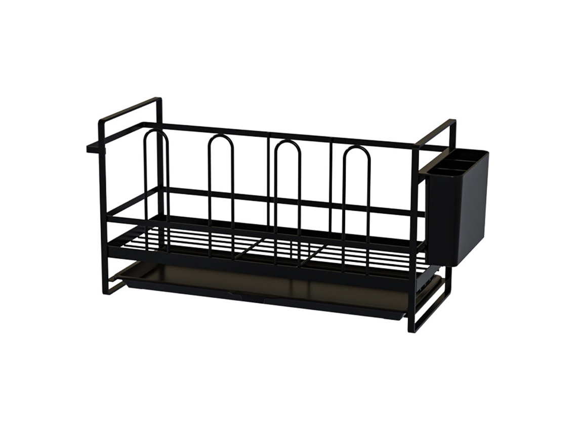 Organizador de fregadero versátil de acero inoxidable para un drenaje eficiente, diseño que ahorra espacio para cocina y baño AQUAFORGE