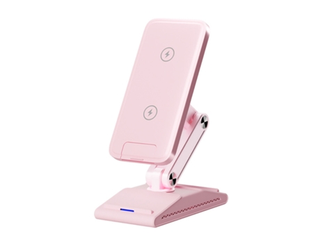 Carga Inalámbrica 15W Plegable 3 en 1 Rosa BISBISOUS