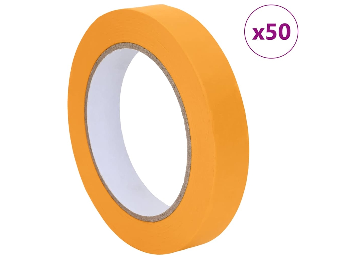 Juego de 50 cintas de carrocero de papel amarillas Vidaxl