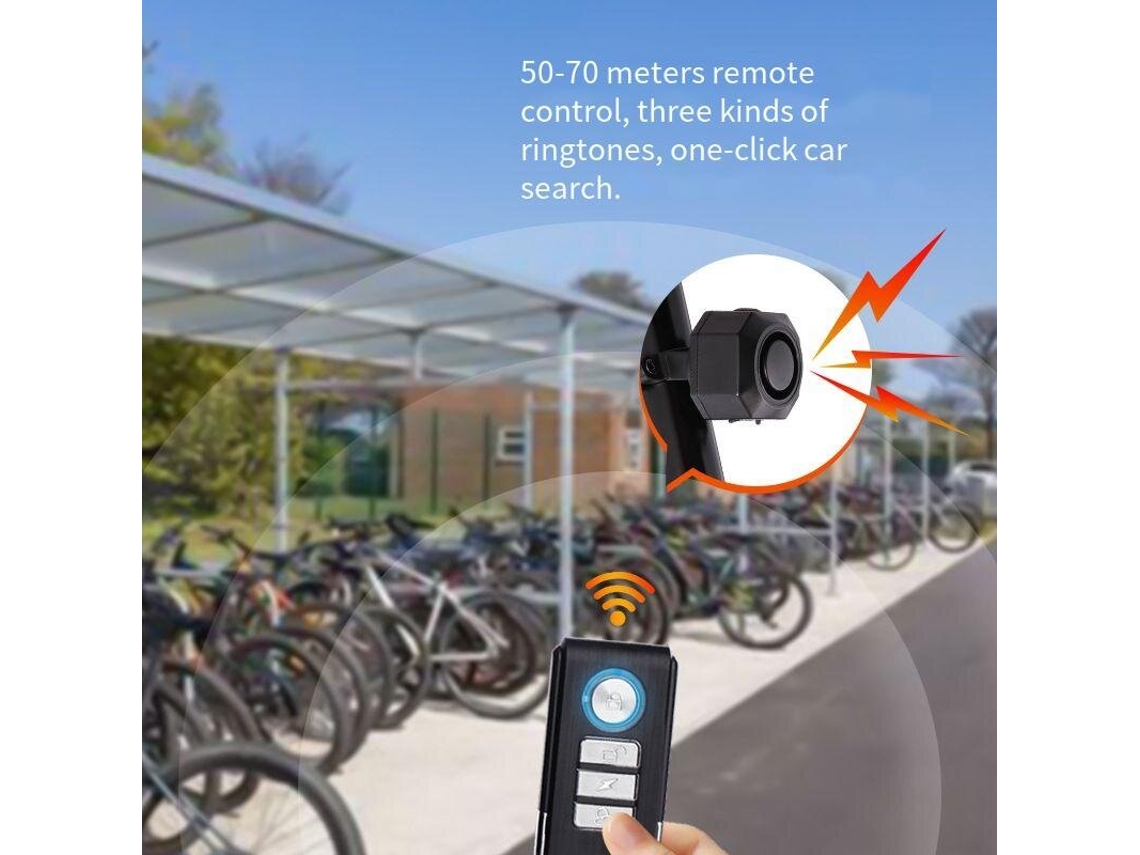 Pretoxanes 110db Alarme Antifurto Bicicleta Controle Sem Fio 70m 180 Dias Standby Usb Ip Vibração Scooter Elétrica Motocicleta
