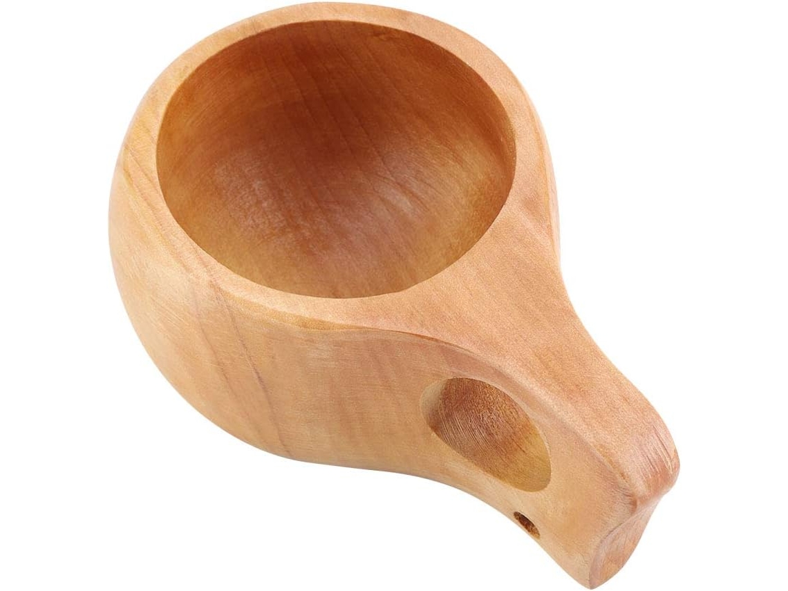 Taza de madera para té y café, taza portátil de madera natural para uso saludable al aire libre Gokoco