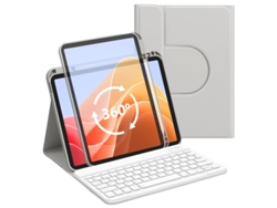Funda con teclado Bluetooth Fwinl para iPad de 10.ª generación (A16, 2022/2025), teclado y ratón en portugués gris