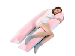 Almohada De Embarazo Almohada Multifuncional Para Dormir Embarazadas Adecuada Para Soporte Corporal Completo Cojín De 145 X 70 Cm (rosa Y Azul) Cuich