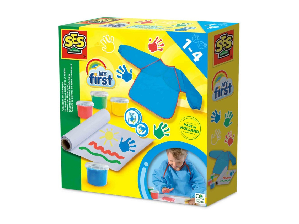 Conjunto de Pintura con Dedos Delantal SES My First 14449