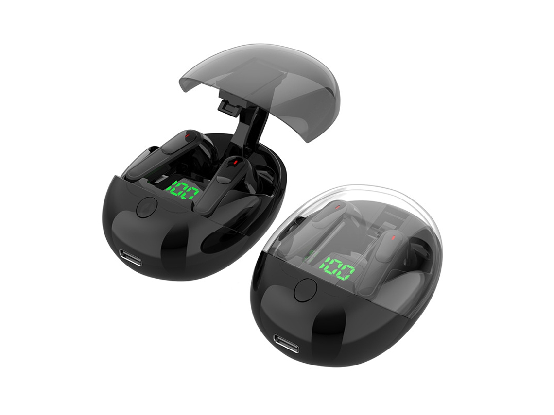 Auriculares Inalámbricos One Inalámbrico Pantalla Led Control Táctil YIZHOOD Bluetooth Negro