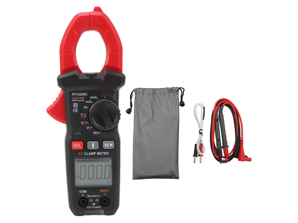 Multímetro Digital De Pinza My-2600c Con Detección Inteligente De Ncv, Medidor Portátil De Voltaje Ca/cc, Capacitancia Y Resistencia.