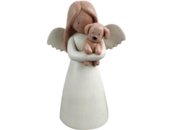 Estatua Ángel Sosteniendo Perro Escultura Condolencias Estar Dormitorio Estante Mesita Noche Decoración