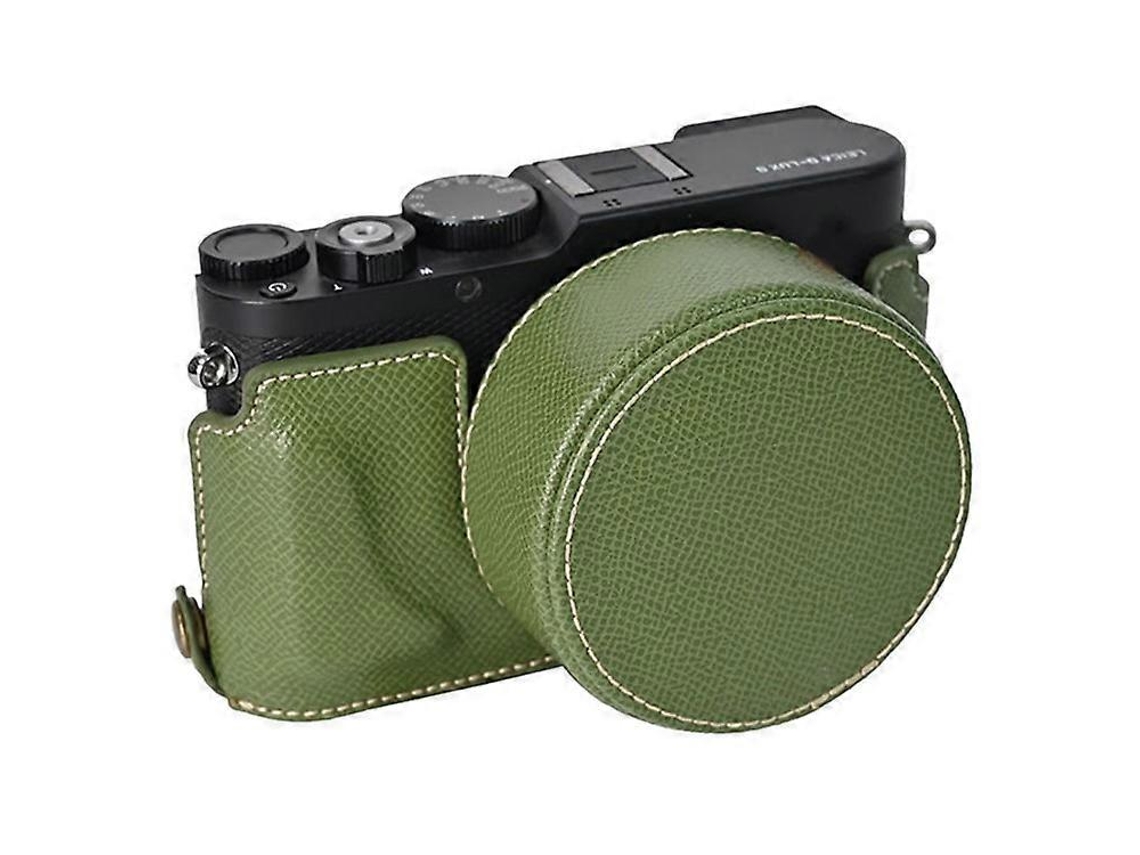 Funda protectora de piel sintética compatible con la cámara Leica D Lux 8 con tapa de lente Facpoet