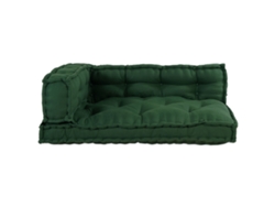 Cojín de sofá de palets de tela verde con reposabrazos y respaldo de Lovely Home