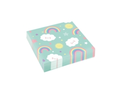 Servilletas LIRAGRAM ESPAÑA Set de 20 de papel arco iris y nubes 33X33 Cm