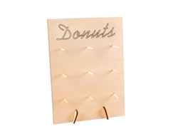 Soporte decorativo de madera para donuts grabable para fiestas