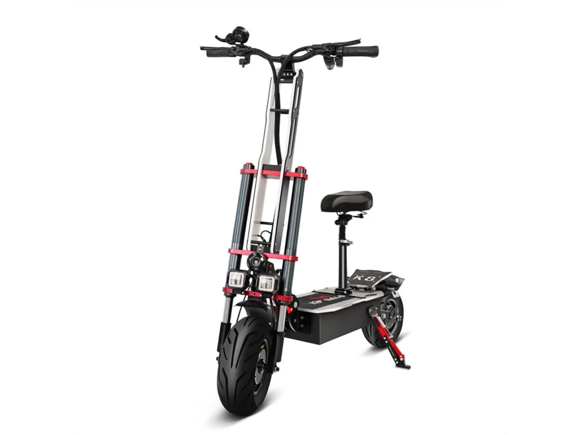 Patinete eléctrico Tifgalop K8 de 6000 W, 12 pulgadas, batería de 60 VE y 38 Ah con asiento extraíble