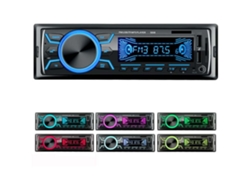 Audio para coche de un solo DIN, Bluetooth, manos libres, transmisión de música, radio FM, pantalla LCD, configuraciones personalizables para una conducción segura y entretenimiento.