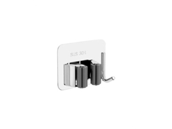 Soporte adhesivo para escobas Lauxa Home, acero inoxidable, 8x6 cm, capacidad de 5 kg