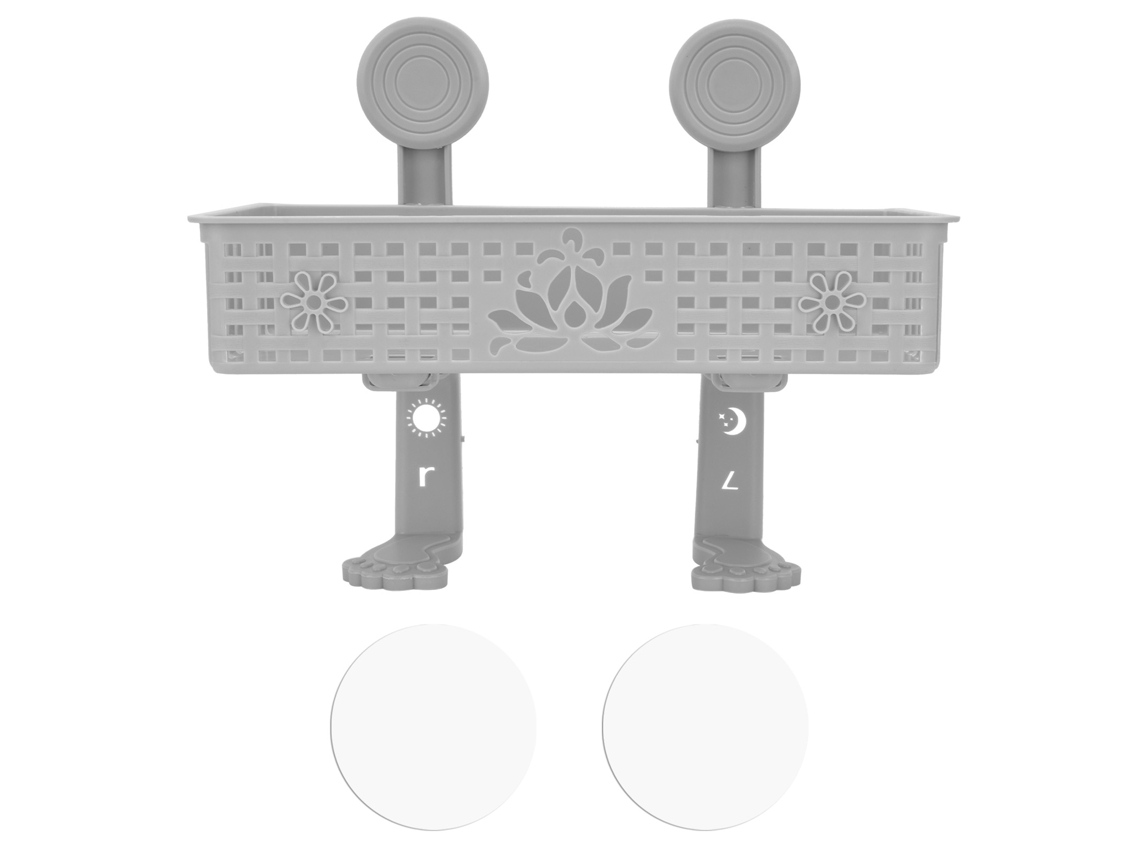 Cesta Vacía Para Escurridor De Pared Sin Necesidad De Taladrar, Ideal Para Almacenamiento En Cocina Y Baño - Gris