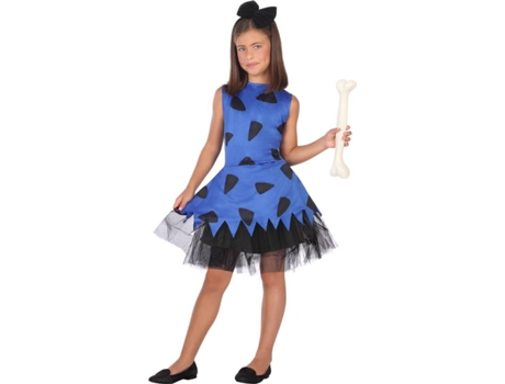 Disfraz de Niña DISFRAZZES Cavernícola Bea Azul Y Negro (Talla: 3 a 4 años)