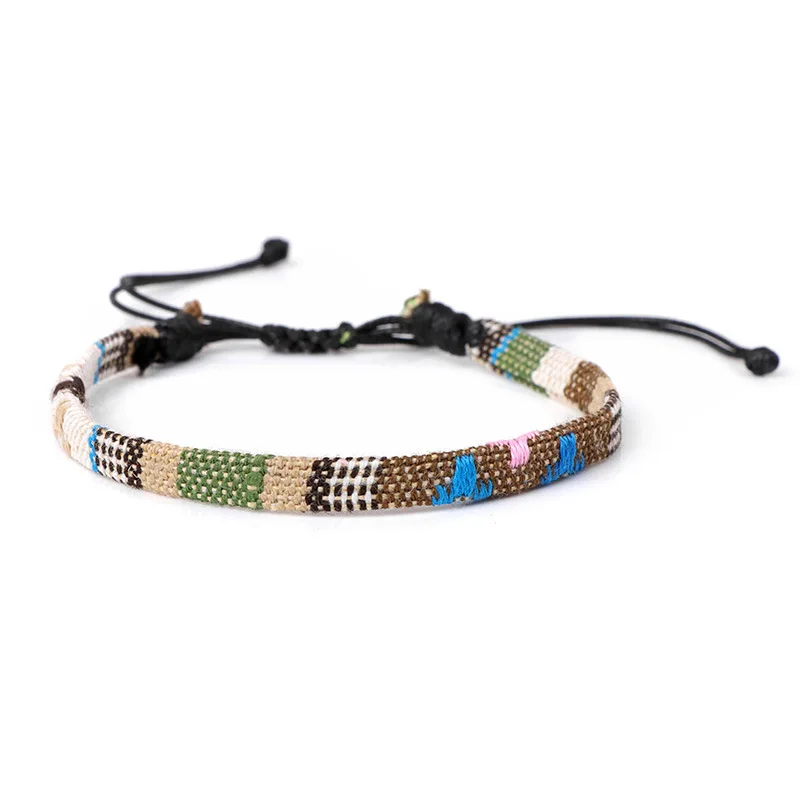 Pulseras de pareja hechas a mano de estilo bohemio con cuentas y detalles trenzados, ajustables. MDUG
