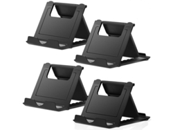 Soporte Para Teléfono Móvil, 4 Unidades, Soporte Universal Plegable Para Tablet, Soporte De Escritorio Compacto Multiángulo, Metal Negro, 4 Piezas