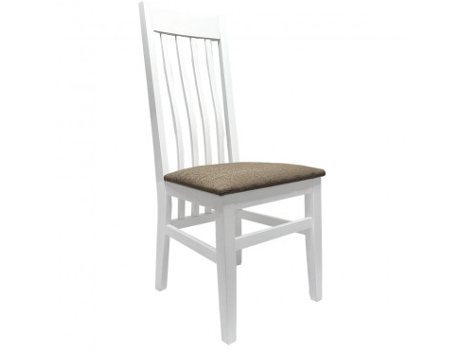 Conjunto con 2 comedores Gia marrón y blanco 47x51x103 cms tela de madera maciza de haya CASA VITAL