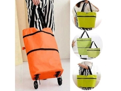 Carrito de compras plegable 2 en 1, bolsa de compras plegable de dos etapas con ruedas plegables, GOKOCO