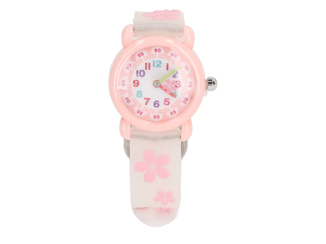 Ats-relojes De Pulsera Para Niñas 3d Lindos Cartoon Impermeables Coloridos Educativos Para Niñas Mayores De 3 Años Blanco