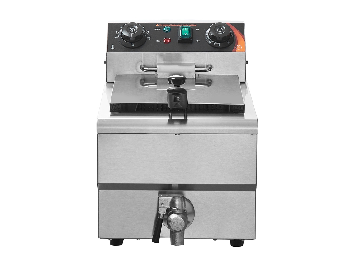 Freidora Comercial Succebuy, Freidora Eléctrica De 1500 W Con Cesta, Acero Inoxidable De 9 L, Control De Tiempo Y Temperatura