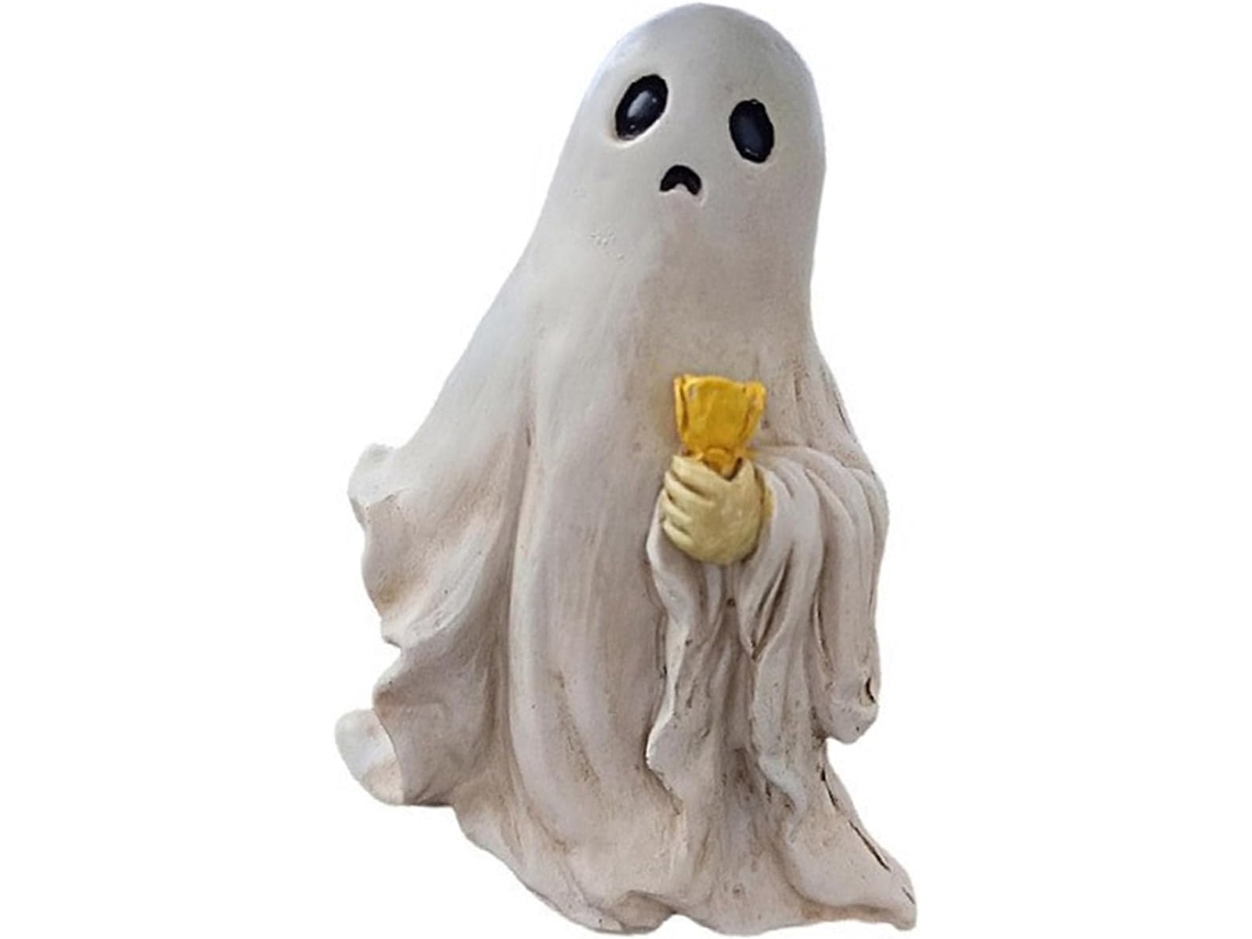 Escultura De Fantasma De Resina Para Halloween, Ideal Para La Decoración Del Hogar O Como Adorno De Jardín Terrorífico.