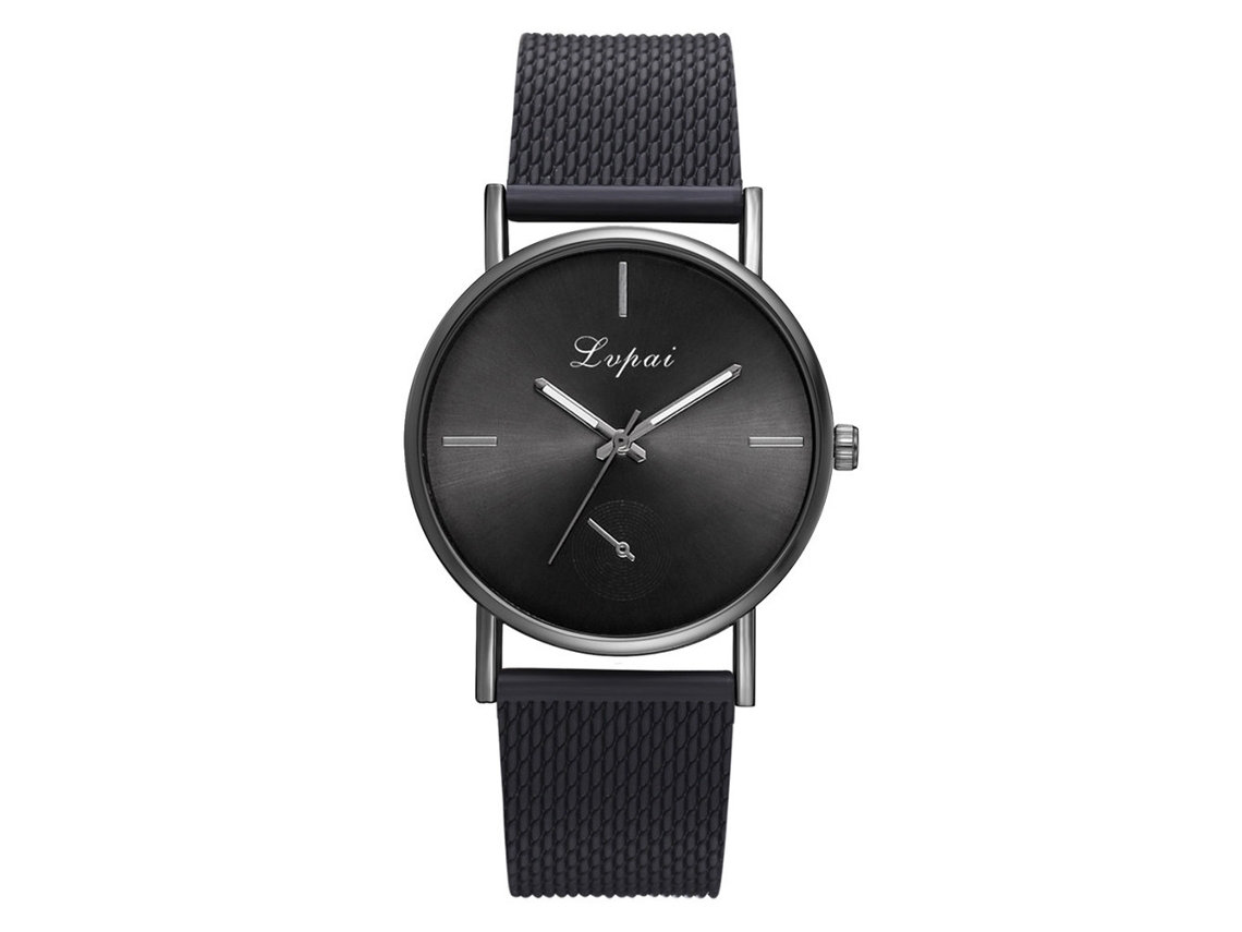 Reloj De Pulsera Vpai Para Mujer Con Esfera Redonda Y Correa De Malla Y Silicona Sintética (negro)