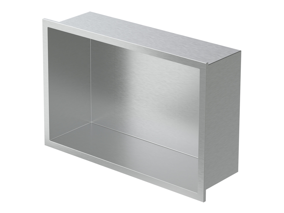 Nicho de ducha 30x20 cm Estante de pared de acero inoxidable plateado LUXEBATH