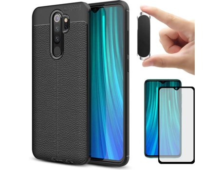 Carcasa, Protector y Soporte Xiaomi Redmi Note 8 Pro Rugged Leather Negro