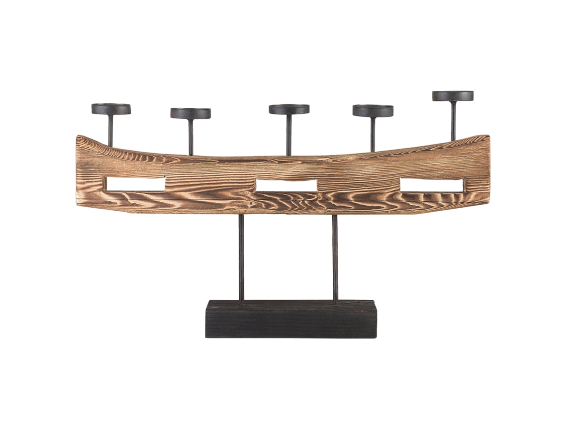 Candelabro diseño minimalista BELIANI Guatemala de Madera de pino Madera clara 60x11x36