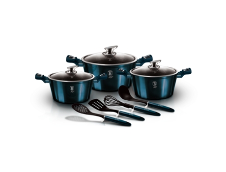 Baterías de Cocina BERLINGER HAUS (28-24-20 cm - Aluminio Forjado - Azul)